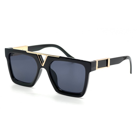 Square Men Sunglasses Dark Black Black Beach Shades Cholo Classy Gangs Outdoor - Picture 5 of 11